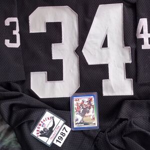 #34 1987 Raiders throwback jersey with bonus card